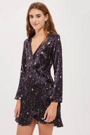 Star Print Wrap Dress at Topshop